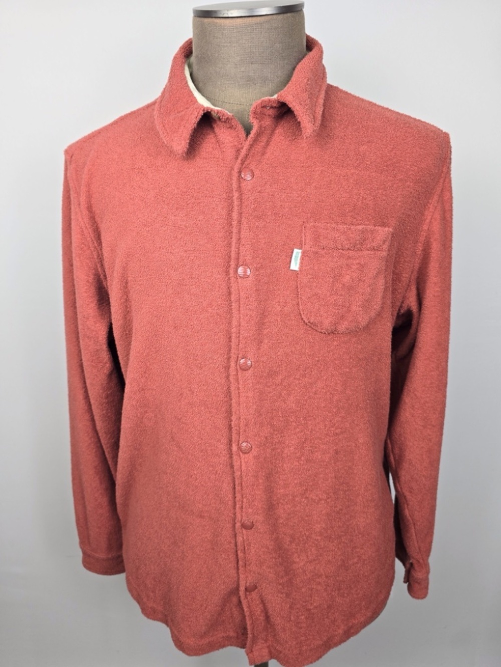 Wellen Terry Snap Shirt in Cochineal Rust - Men's XL